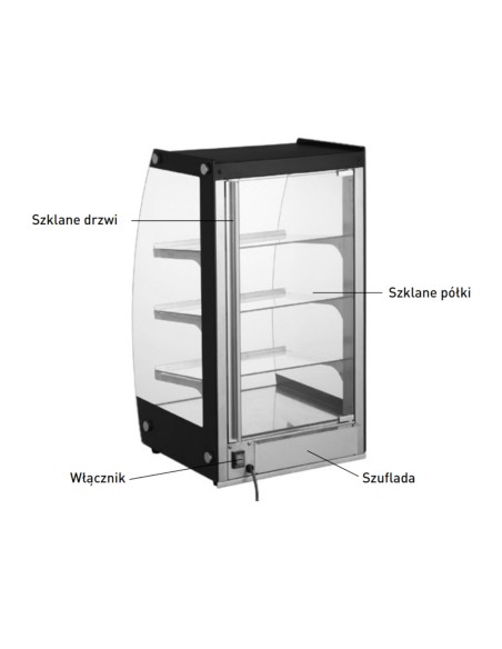 Neutrali savitarnos vitrina indų pateikimui ir patiekimui LED plotis 415mm Neutrali savitarnos vitrina indų pateikimui ir patiekimui LED plotis 415mm