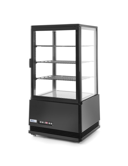 Šaldoma konditerijos vitrina su 3 lentynomis 68L LED - juoda