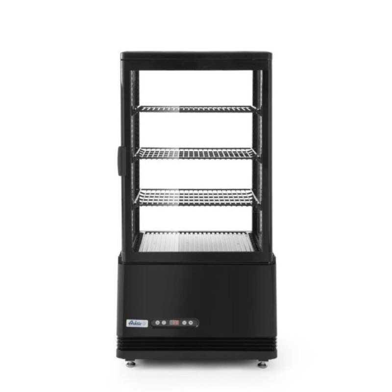 Šaldoma konditerijos vitrina su 3 lentynomis 68L LED - juoda