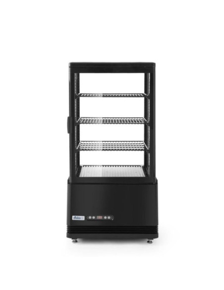 Šaldoma konditerijos vitrina su 3 lentynomis 68L LED - juoda