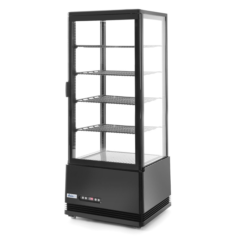 Šaldoma konditerijos vitrina su 4 lentynomis 98L LED - juoda