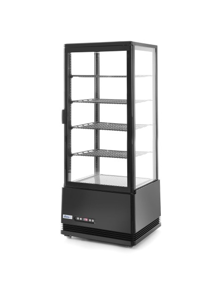 Šaldoma konditerijos vitrina su 4 lentynomis 98L LED - juoda