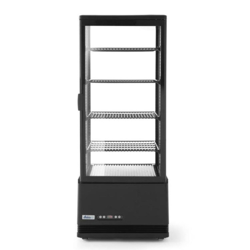 Šaldoma konditerijos vitrina su 4 lentynomis 98L LED - juoda