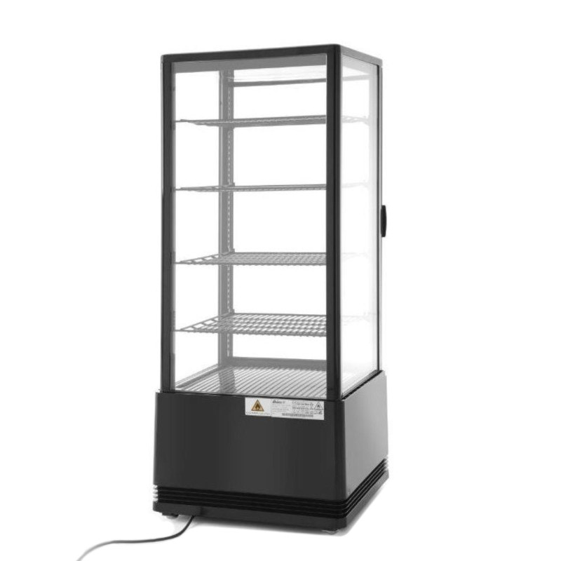 Šaldoma konditerijos vitrina su 4 lentynomis 98L LED - juoda