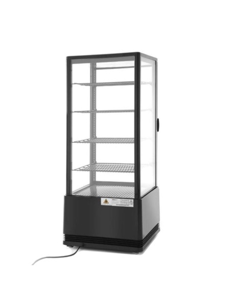 Šaldoma konditerijos vitrina su 4 lentynomis 98L LED - juoda