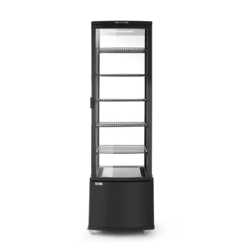 Šaldoma konditerijos vitrina ant ratukų 5 lentynos 280L LED - juoda