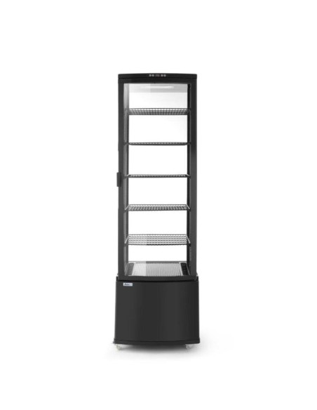 Šaldoma konditerijos vitrina ant ratukų 5 lentynos 280L LED - juoda