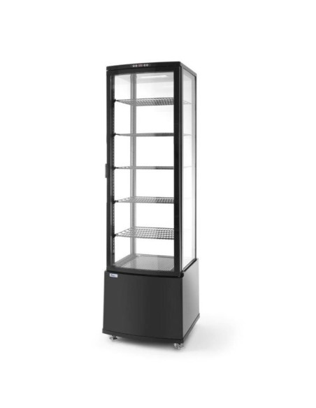Šaldoma konditerijos vitrina ant ratukų 5 lentynos 280L LED - juoda