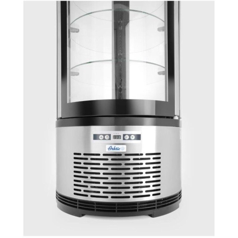 Apvali konditerinė šaldymo vitrina su 3 lentynomis LED 100L