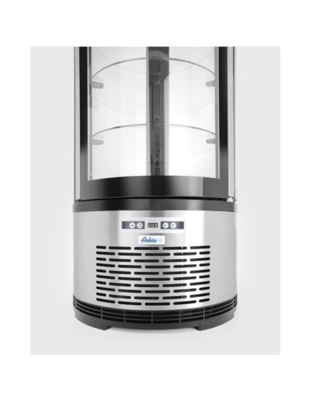 Apvali konditerinė šaldymo vitrina su 3 lentynomis LED 100L