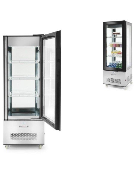 Šaldoma konditerijos vitrina ant ratukų 3 lentynos LED 400L