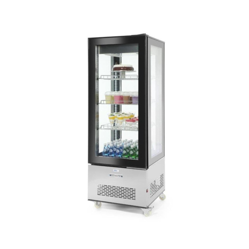 Šaldoma konditerijos vitrina ant ratukų 3 lentynos LED 400L