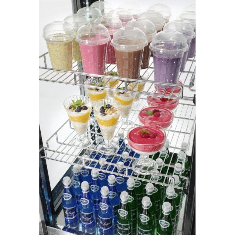 Šaldoma konditerijos vitrina ant ratukų 3 lentynos LED 400L