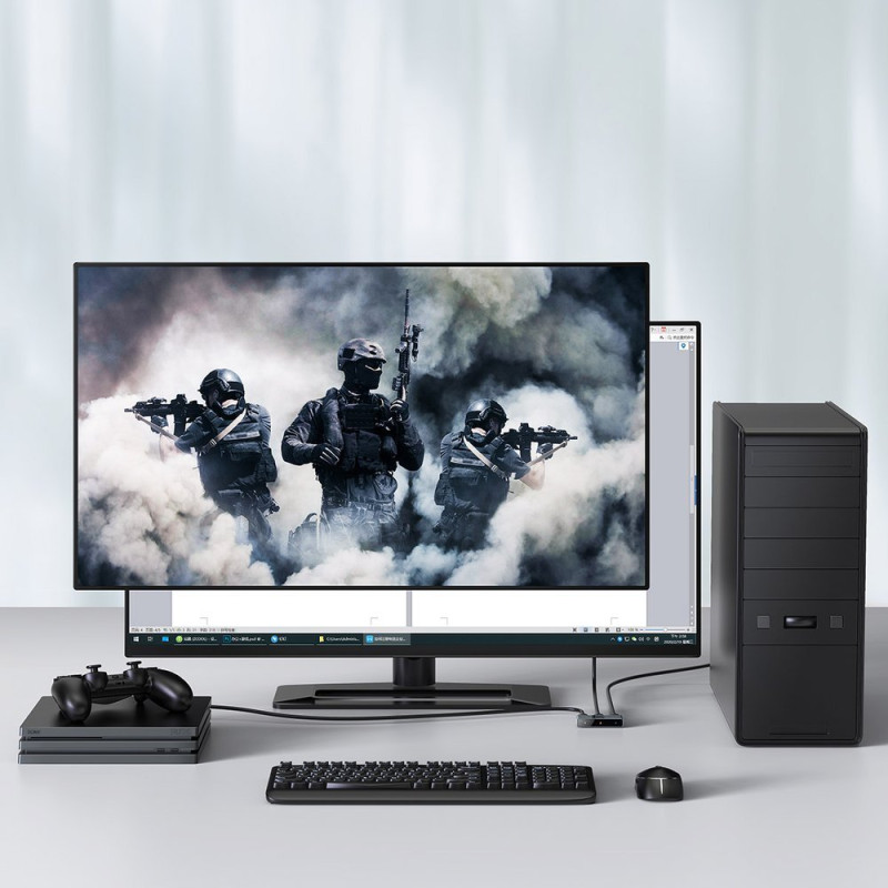 Jungiklio skirstytuvo jungiklis HDMI 2x HDMI 4K 30 Hz dvikryptis pilkas