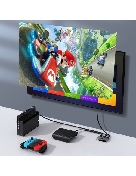 Jungiklio skirstytuvo jungiklis HDMI 2x HDMI 4K 30 Hz dvikryptis pilkas Jungiklio skirstytuvo jungiklis HDMI 2x HDMI 4K 30 Hz dvikryptis pilkas