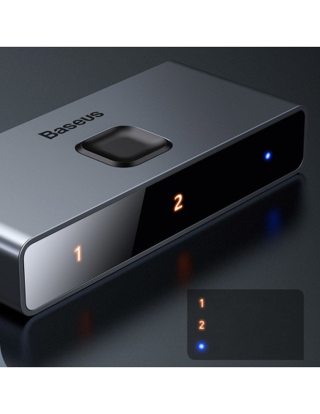 Jungiklio skirstytuvo jungiklis HDMI 2x HDMI 4K 30 Hz dvikryptis pilkas Jungiklio skirstytuvo jungiklis HDMI 2x HDMI 4K 30 Hz dvikryptis pilkas