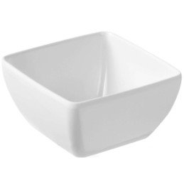 Kvadratinis dubuo iš melamino maistui baltas 19x19cm