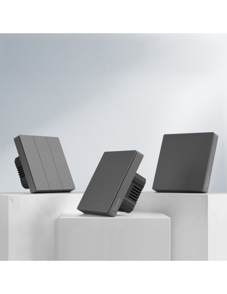 Išmanusis 2 kanalų WiFi sieninis jungiklis juodas M5-2C-86