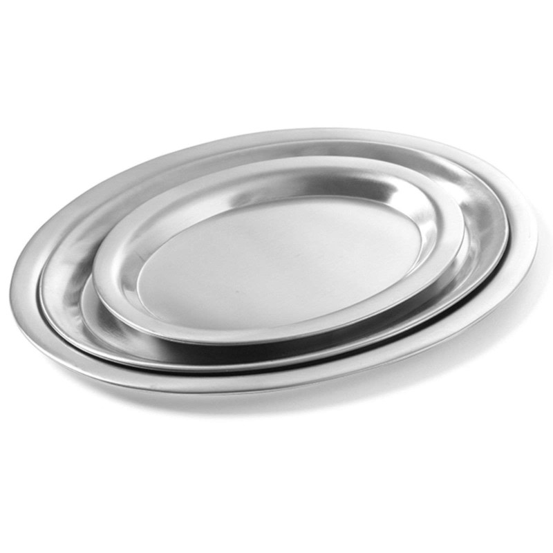 Ovalus plieninis kavos serviravimo padėklas 26,5x19,5 cm