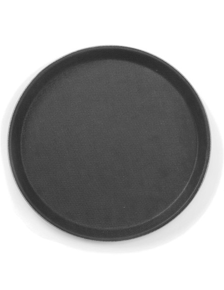 Apvalus neslystantis padavėjo padėklas sk. 35cm - juodas