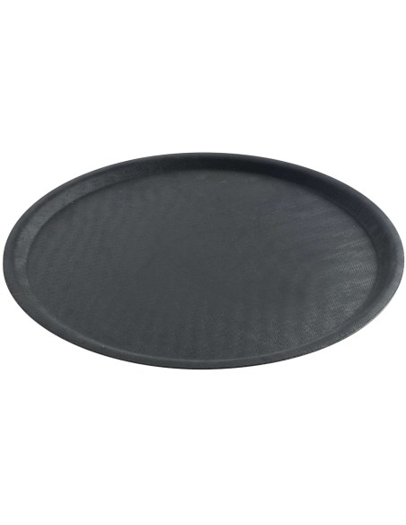 Apvalus neslystantis padavėjo padėklas sk. 35cm - juodas