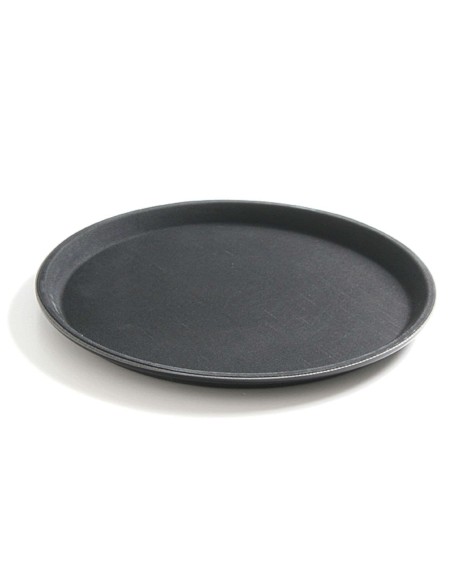 Apvalus neslystantis padavėjo padėklas sk. 35cm - juodas