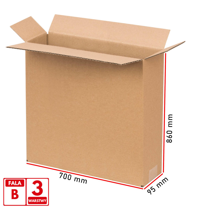 Kartoninė dėžutė FEFCO 0203 3 sluoksnių 700x95x860mm stovas-2 1vnt.