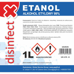 ETANOLIS - Denatūruotas etilo alkoholis DEZINFEKCIJA 99% 1L