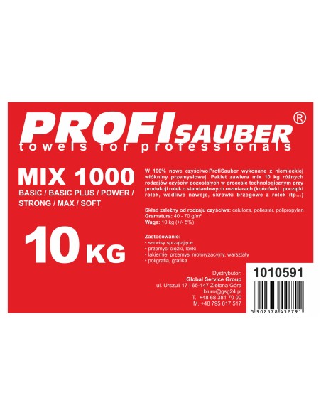 Neaustinės valymo šluostės ProfiSauber įvairių tipų MIX 1000 - 10kg Neaustinės valymo šluostės ProfiSauber įvairių tipų MIX 1000 - 10kg
