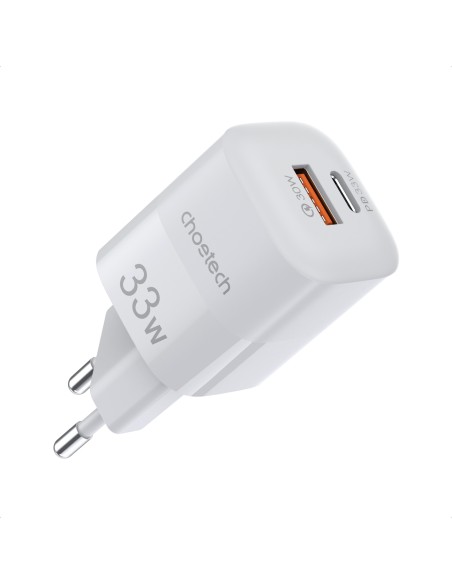 Greitas įkroviklis GaN USB Type C PD QC 33W baltas Greitas įkroviklis GaN USB Type C PD QC 33W baltas