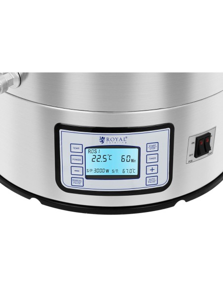 Košės virdulys alaus gamybai nerūdijančio plieno 2500W LCD 60L Košės virdulys alaus gamybai nerūdijančio plieno 2500W LCD 60L