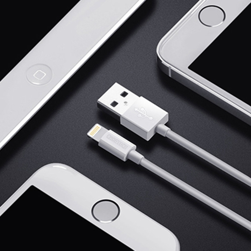 USB-A kabelis – Lightning MFI 1,8 m sertifikuotas baltas