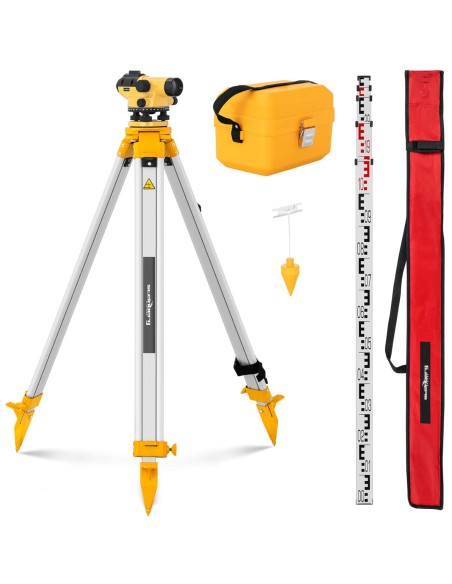 Optinis savaime išsilyginantis nivelyras su trikoju ir lazdele – padidinimas 28x dia. 36 mm Optinis savaime išsilyginantis nivelyras su trikoju ir lazdele – padidinimas 28x dia. 36 mm
