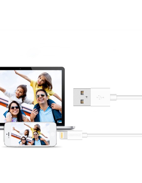 USB-A kabelis – Lightning MFI 1,8 m sertifikuotas baltas USB-A kabelis – Lightning MFI 1,8 m sertifikuotas baltas