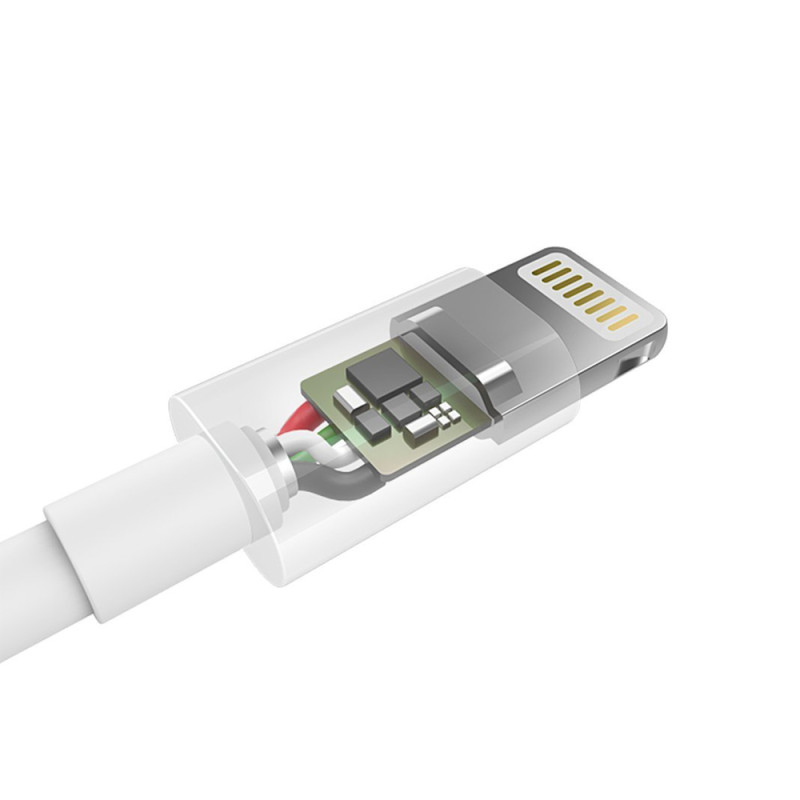 USB-A kabelis – Lightning MFI 1,8 m sertifikuotas baltas