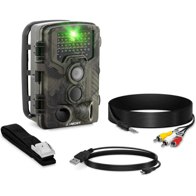 Kameros gaudyklės miško kamera su judesio jutikliu 8MP F-HD 20m IR LED USB