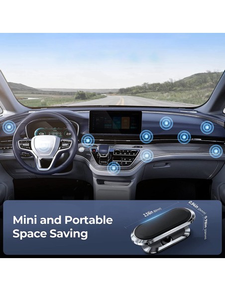 Sidabrinis lipnus magnetinis automobilio laikiklis prietaisų skydeliui Sidabrinis lipnus magnetinis automobilio laikiklis prietaisų skydeliui