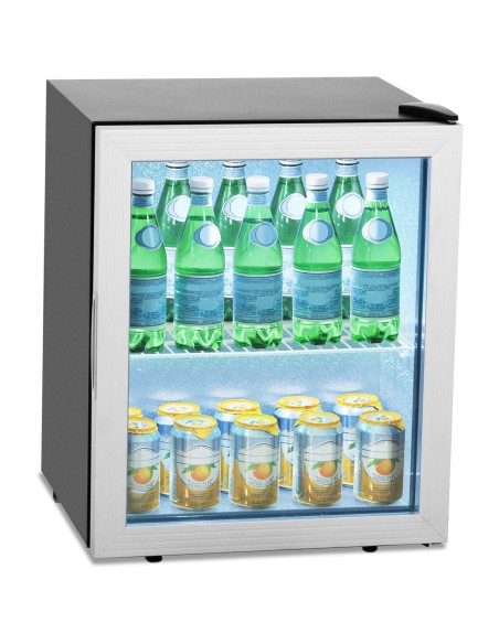 Gėrimų šaldytuvo plieninė 54 l juoda vitrina