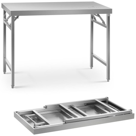 Nerūdijančio plieno sulankstomas virtuvės stalas 120 x 60 cm Nerūdijančio plieno sulankstomas virtuvės stalas 120 x 60 cm