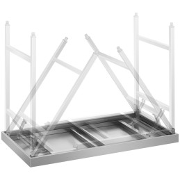 Nerūdijančio plieno sulankstomas virtuvės stalas 120 x 60 cm