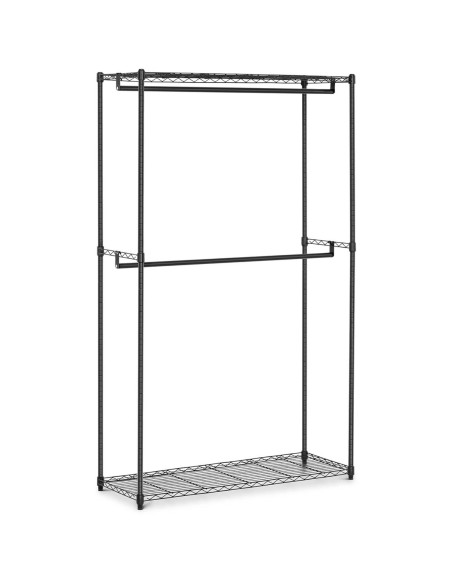 Vielinė kabykla drabužiams rūbinei 2 lentynos 2 pakabos 120 x 45 x 199,5 cm iki 200 kg Vielinė kabykla drabužiams rūbinei 2 lentynos 2 pakabos 120 x 45 x 199,5 cm iki 200 kg