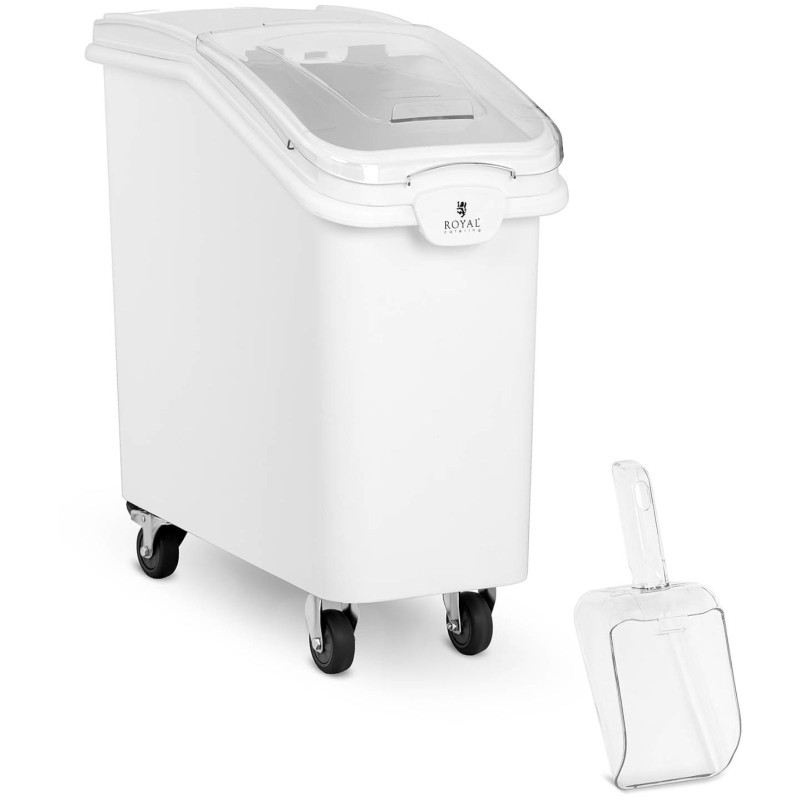 Vežimėlis gastronominis konteineris ant ratų biriems produktams su kaušeliu 81 l