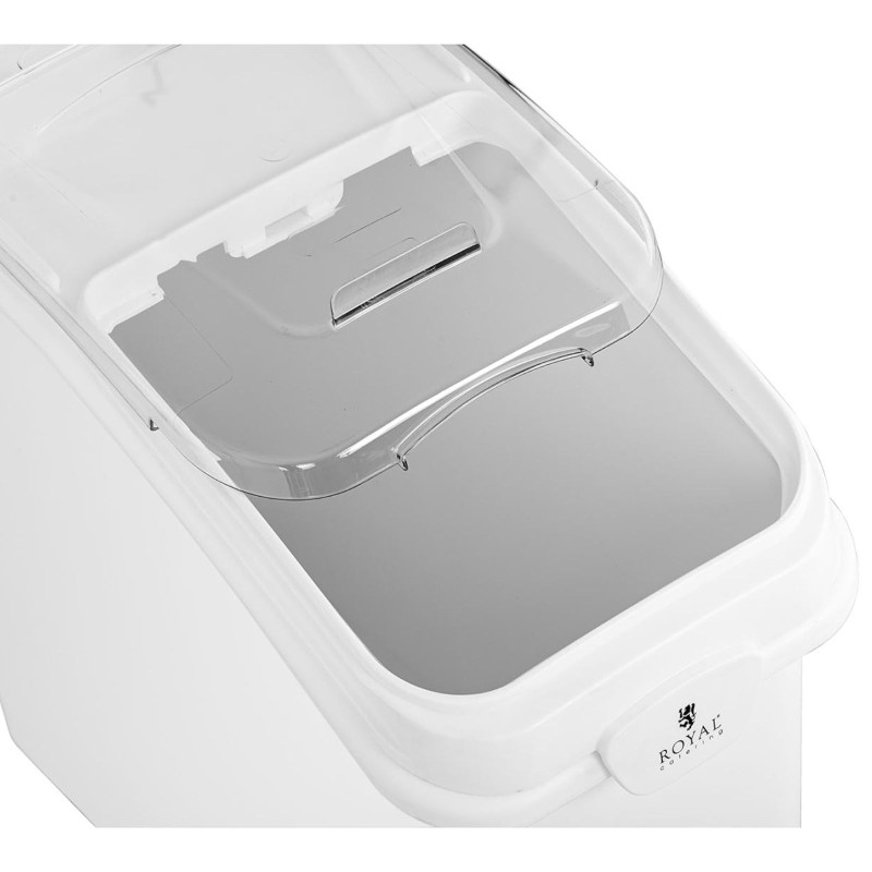 Vežimėlis gastronominis konteineris ant ratų biriems produktams su kaušeliu 81 l