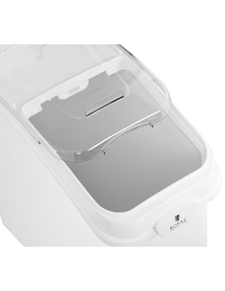 Vežimėlis gastronominis konteineris ant ratų biriems produktams su kaušeliu 81 l