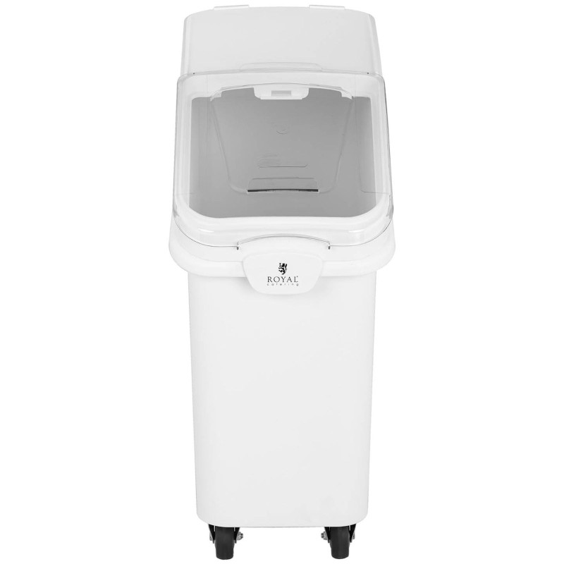 Vežimėlis gastronominis konteineris ant ratų biriems produktams su kaušeliu 81 l