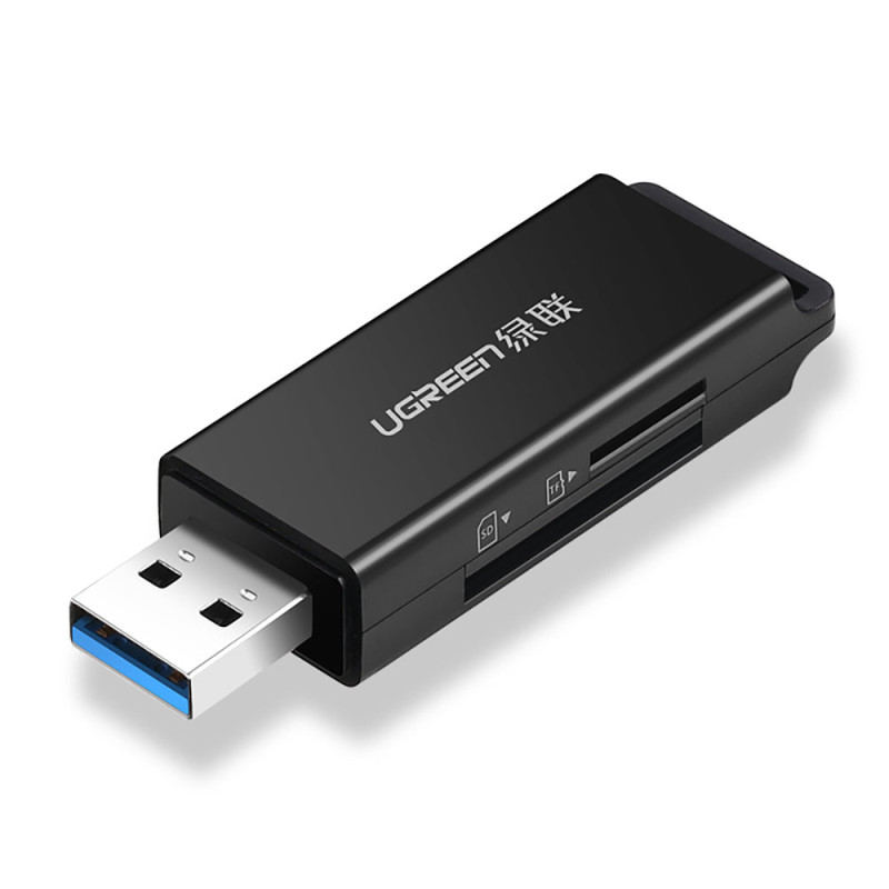 Nešiojamas USB 3.0 TF/SD kortelių skaitytuvas juodas