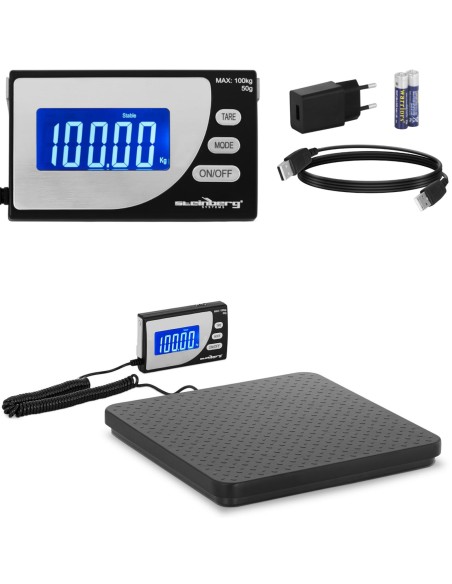 Pramoninės siuntų svarstyklės iki 100 kg / 0,1 g LCD USB Pramoninės siuntų svarstyklės iki 100 kg / 0,1 g LCD USB