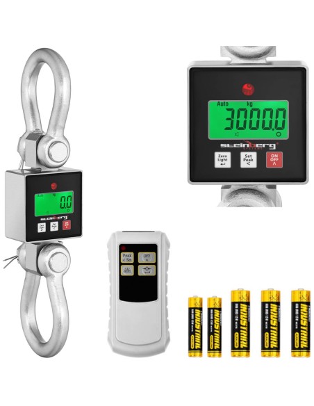 Pakabinamos laikymo kablio svarstyklės su LCD nuotolinio valdymo pulteliu iki 3000 kg Pakabinamos laikymo kablio svarstyklės su LCD nuotolinio valdymo pulteliu iki 3000 kg