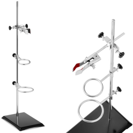 Trikojas Laboratorinis stovas su priedais 1 rankena 2 žiedai 50 mm 70 mm Trikojas Laboratorinis stovas su priedais 1 rankena 2 žiedai 50 mm 70 mm