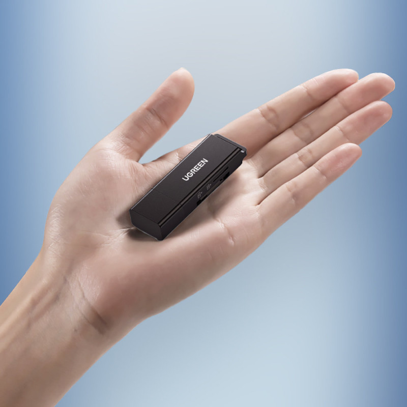 Nešiojamas USB 3.0 TF/SD kortelių skaitytuvas juodas